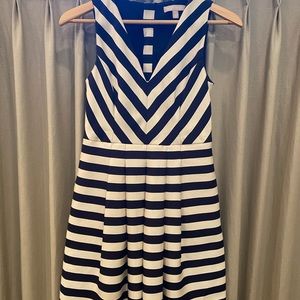Banana Republic -striped silk cocktail dress.